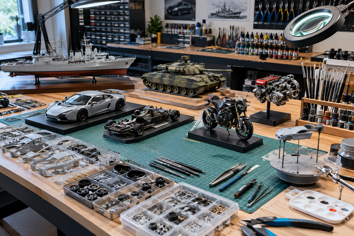 Organized Workbenches Make Scale Model Building Easier