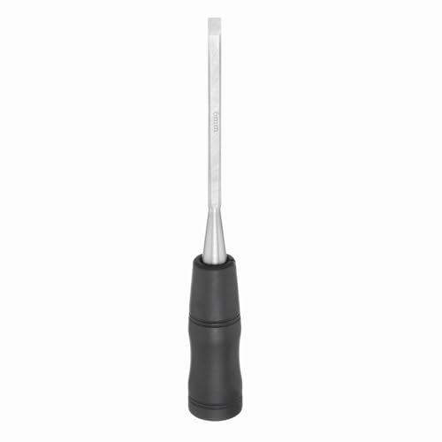 PATIKIL Wood Carving Chisel, 6 mm Professional Woodworking Hand Carving Tool with Steel End for Whittling, Detail Carving, DIY Crafts, Black/Silver - size: 6 mm