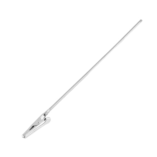 Antrader Metal Wire Long-Tailed Alligator Clamp,Metal Wire Clamps,50Pcs - color: Silver Tone