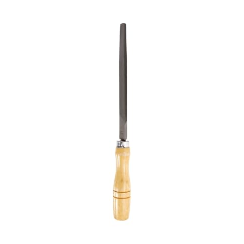 HARFINGTON Triangle Thin Teeth Cut File 6" Double Cut Teeth High Carbon Steel Hand Rasp File Wood Handle for Metal Wood Deburring Removing - size: 6", style: Thin