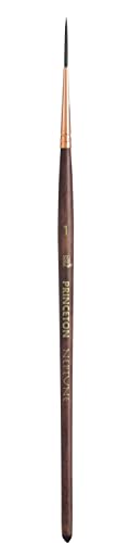 Princeton Artist Brush, Neptune Series 4750, Synthetic Squirrel Watercolor Paint Brush, Script Liner, Size 1