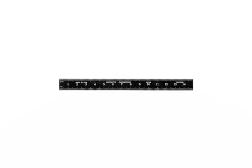 PEC Tools Metric Metal Ruler, 15CM, Made in USA - color: Black Chrome-Flexible, size: 150mm