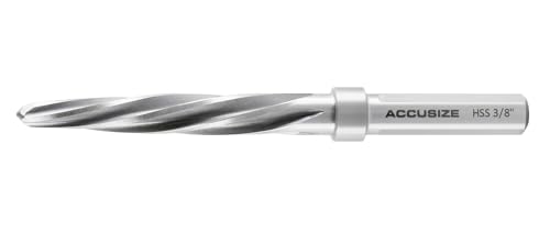 Accusize HSS Construction Reamer, 3/8 in, 3-Flat Shank, 0522-0038 - size: 3/8 in