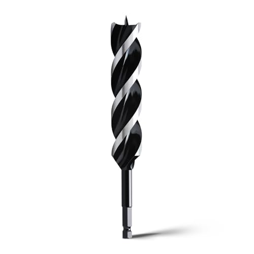 1-1/4" x 9" Auger Drill Bit for Soft and Hard Wood,Hex Shank - size: 1-1/4 in, style: 9"