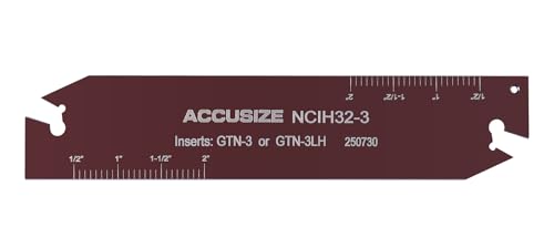 Accusize CNC/Manual Lathe Parting Blade, NCIH32-3, for GTN-3 Inserts - size: For GTN-3 Inserts; Width: 0.118", style: Height: 1.228"