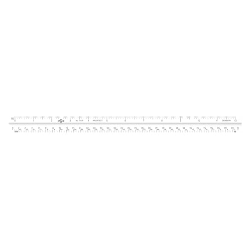 Alvin, High Impact Plastic Architect Triangular Scale, White Drafting and Architecture Ruler for Drawing, Planning, and Design - 12 Inches