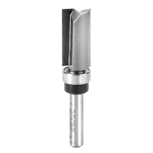 Amana Tool 45460 Flush Trim Router Bit 1/2 D x 1 CH x 1/4 SHK w/ Bearing - size: 1/2 Dia x 1" 4 Shank