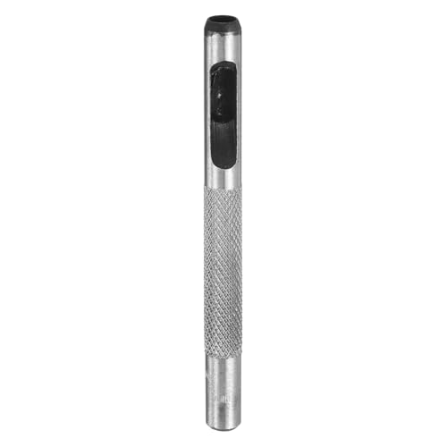 HARFINGTON Leather Round Hole Punch, 5mm Hollow Hole Puncher Cutter Carbon Steel Circle Hole Punching Cutting Tool for Belt/DIY Leather Craft - size: 5mm