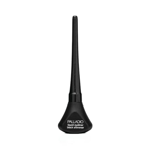 Palladio Liquid Eyeliner, Black Shimmer, Highly Pigmented, Waterproof, Smear-Proof, Includes Easy G Wand Applicator - color: Black Shimmer