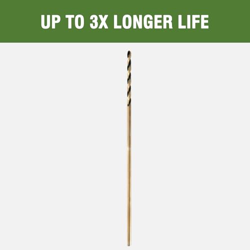 5/32 x 8 Inch Extra Long Drill Bits (3 Pack), Aircraft Drill Bit Black and Gold M2 HSS for Wood, Plastic, Thin Metal Sheet - size: 5/32 in