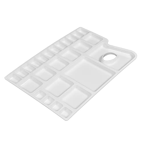 Zahepa Watercolor Palette Tray with Thumb Hole, 20 Wells, Paint Mixing Box - style: Rectangle - 16 Compartments