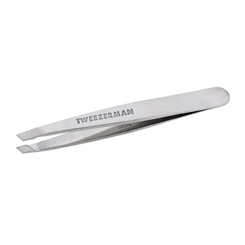 Tweezerman Mini Slant Tweezer – Tweezerman Tweezers for Eyebrows Classic - color: Stainless Steel, Green Tea, Apple, Blooming Lilac, Lavender, Flamingo Pink, Rose Gold