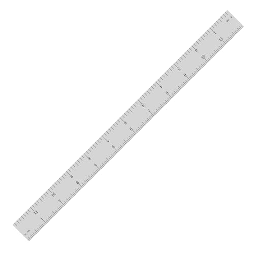 PEC Tools 12" Metal Ruler, Made in USA - color: Stainless Steel-Rigid, size: 12"