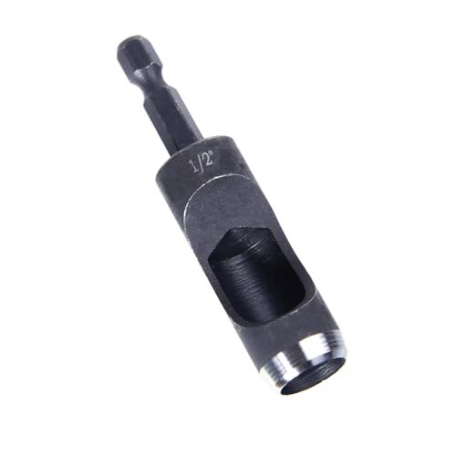 1/2" Leather Hollow Punch for Electric Hand Drills Carbon Steel - size: 1/2 in