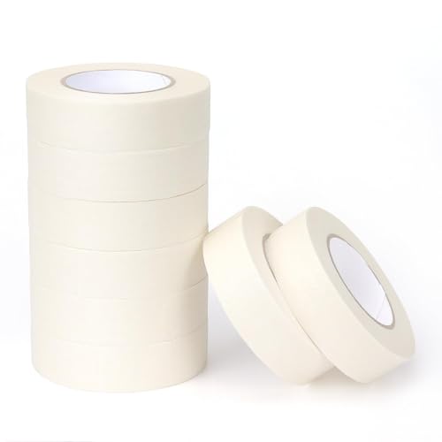 LONGKEY White Masking Tape 8 Rolls, 0.7 Inch x 20 Yards - color: 8 Roll x0.7 Inch, White