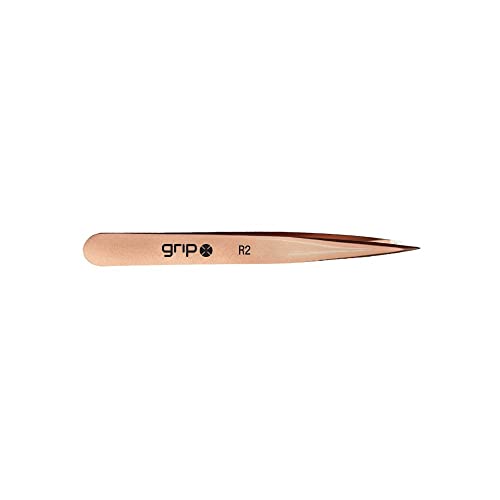 Grip Pointed Tip Tweezers Rose Gold R2 Stainless Steel Precision - color: Rose Gold