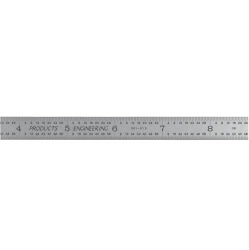 PEC Tools 12" Metal Ruler, Flexible, 3R Graduation, Steel Measuring Tool - color: Flexible, size: 12"