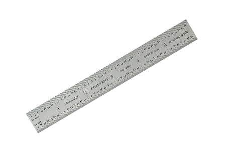 PEC Tools 6"/150mm Machinist Ruler, English & Metric, High Precision - color: Semi-Flex Carbon Steel, size: 6"/150mm-2 Pack