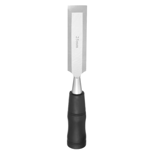 PATIKIL Wood Carving Chisel, 25 mm Professional Woodworking Hand Carving Tool with Steel End for Whittling, Detail Carving, DIY Crafts, Black/Silver - size: 25 mm