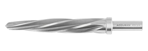 Accusize HSS Construction Reamer, 3/4 in, 3-Flat Shank, 0522-0034 - size: 3/4"