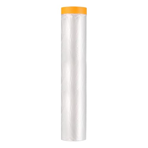 HARFINGTON Pre-Taped Masking Film 129.9" x65ft w Plastic Sheeting,Clear - size: 129.9"x65ft