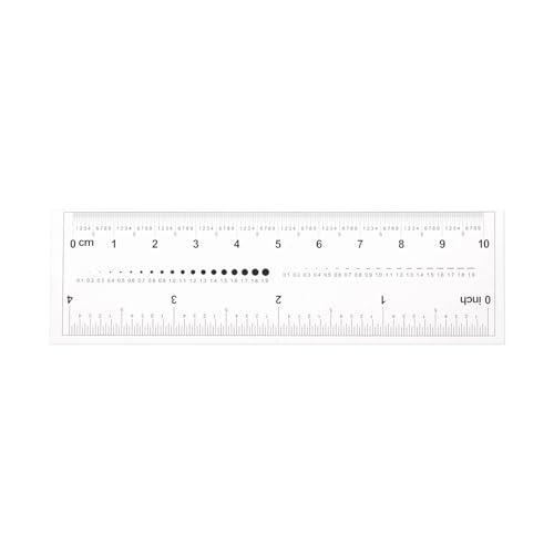 HARFINGTON Film Flexible Ruler, 4 Inch, 0.1mm Scale, PET Plastic Covered, Folding, Transparent
