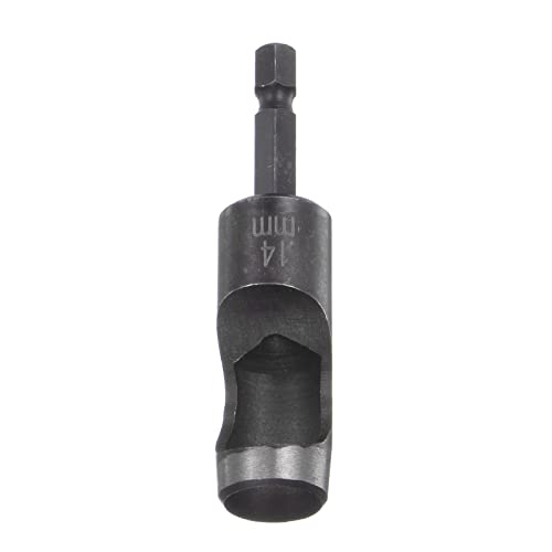 HARFINGTON Leather Hollow Punch Hex Shank for Drills, 14mm Dia Hole Punch for Thick Fabrics Leathercraft Working - size: 14mm