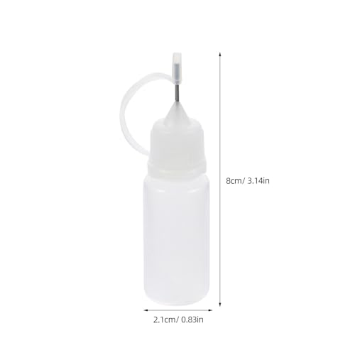 20pcs 10ml Needle Tip Glue Applicator Bottles for DIY Crafts, Small Portable Squeeze Bottles with Fine Tips, for Quilling, Adhesive Dispensing and Detailed Painting