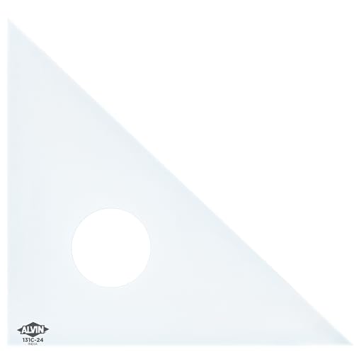 ALVIN Drafting Triangle, Clear Acrylic, 45/90 Degrees, 24 in, 131C-24 - size: 24", style: 45/90 Degree