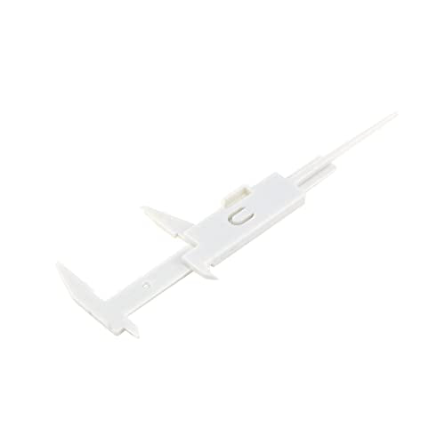 10pcs Plastic Vernier Caliper Mini Plastic Caliper Double Scale Measuring Tool for Jewelry Eyebrow Stencil 0-80mm/0-3.15 Inch White