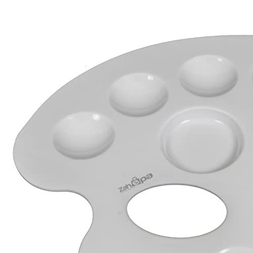 Zahepa Oval Paint Tray Palette with Thumb Hole, 12 Compartments, Watercolor - style: Oval - 12 Compartments
