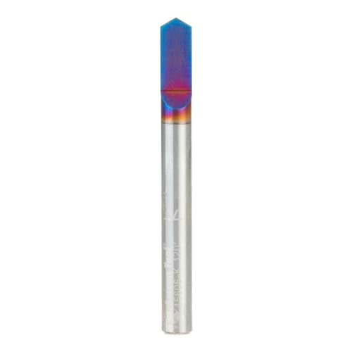 Amana Tool Spektra Extreme Tool Life Coated Solid Carbide Signmaking and Engraving Router Bit, 45606-K, 120 Degree Engraving 0.015 Tip Width x 1/4 Shank x 2-1/2 Inch Long - size: 45606-K