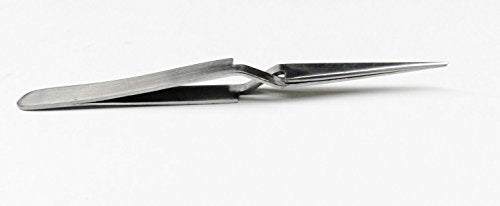 Cross Lock Tweezer Short Pointed Self Closing 4-3/4" Reverse Action Forcep S.S. By JTS