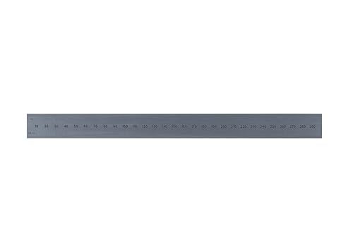 PEC Tools 300mm Flexible Metal Ruler, Made from High-Quality Carbon Steel with Satin Chrome Finish, Fully Metric Graduation (0.5mm, 1.0mm), Trusted by Professionals, Made in USA - color: Carbon Steel-Flexible, size: 300mm