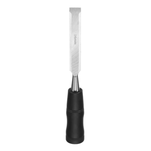 PATIKIL Wood Carving Chisel, 16 mm Professional Woodworking Hand Carving Tool with Steel End for Whittling, Detail Carving, DIY Crafts, Black/Silver - size: 16 mm
