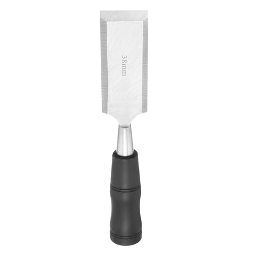 PATIKIL Wood Carving Chisel, 38 mm Professional Woodworking Hand Carving Tool with Steel End for Whittling, Detail Carving, DIY Crafts, Black/Silver - size: 38 mm