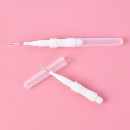 30Pcs Micro Eyebrow Brush Eyelash Extension Applicators Lash Eyebrow Brush Mascara Brush Wand Eyelash Extensions Brush with Cover for Eyebrows and Eyelashes Extensions, White