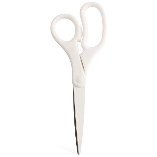 JAM PAPER Multi-Purpose Precision Scissors - 8 Inch - White - Ergonomic Handle & Stainless Steel Blades - Sold Individually - color: White, size: Standard (8 Inch)