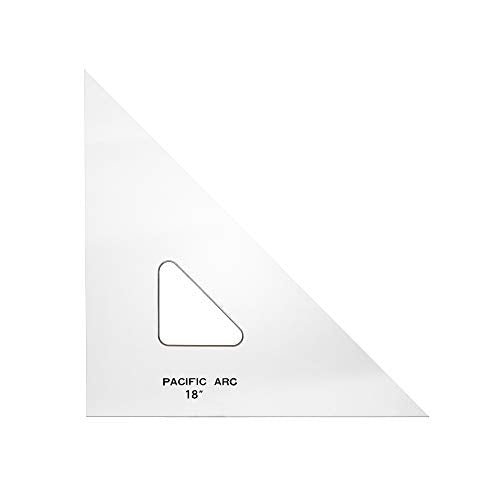 Pacific Arc Drafting Triangle, 18-inch, 45/90 Degrees, Clear Acrylic - color: Clear, size: 18-in, 45/90 degrees