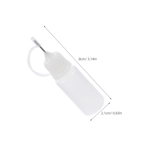 20pcs 10ml Needle Tip Glue Applicator Bottles for DIY Crafts, Small Portable Squeeze Bottles with Fine Tips, for Quilling, Adhesive Dispensing and Detailed Painting