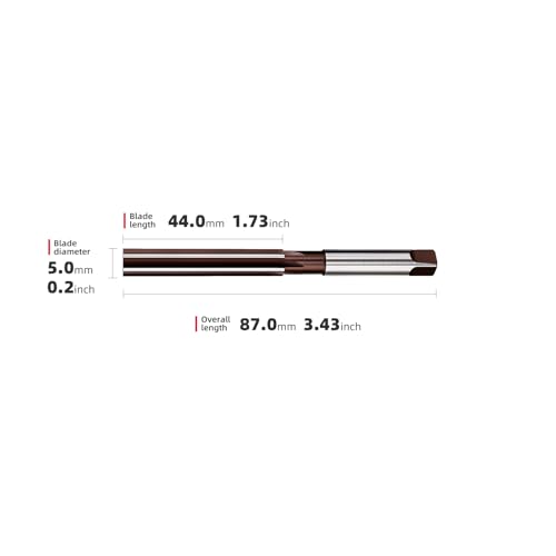 5mm Hand Reamer H8 Straight Slot Reamer,Metric Reaming Drill Bit for Metal,2Pcs DRINYOUNG (5mm 2pcs) - size: 5mm 2pcs