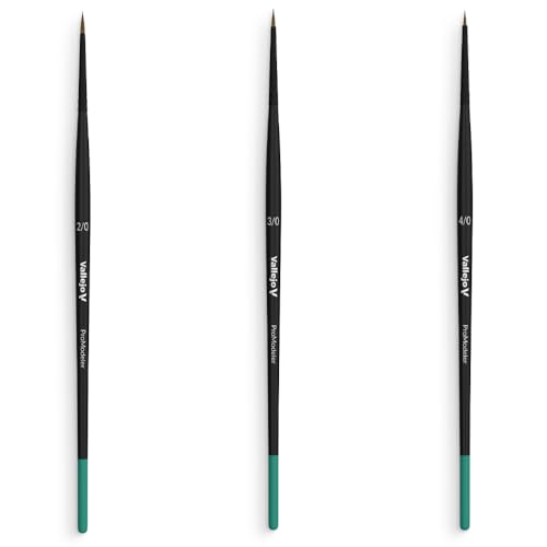 Vallejo - Pro Modeler Series Definition Set, Natural Hair Brushes - color: Modeler