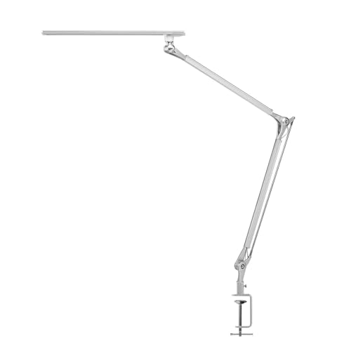 UPLIFTDESK E7 LED Desk Lamp with Clamp - 3 Color Mode Architect Desk Lamp - color: Silver Clamp Only