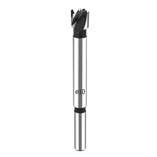 HPHOPE 10mm(3/8") Forstner Bit for Wood, High-Speed Steel, Round Shank - size: Ø 10mm(3/8")