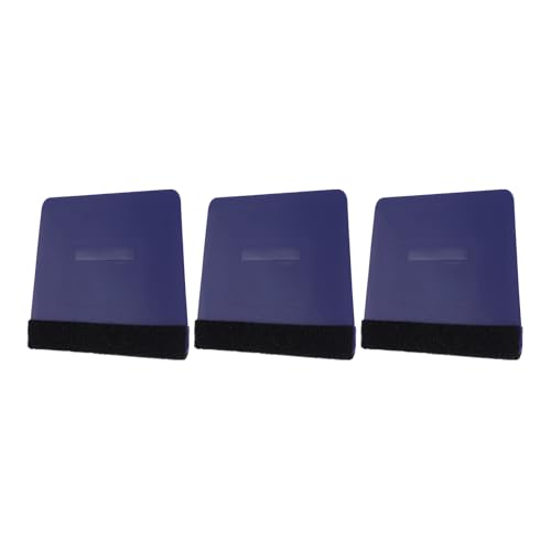 HARFINGTON 3pcs Vinyl Squeegee, Felt Edge Vinyl Wrap Decal Squeegee Tool, 4-Inch Car Vinyl Film Scraper Plastic Squeegee for Car Wrap, Sign Making, Window, Blue, Trapezoidal - color: Blue