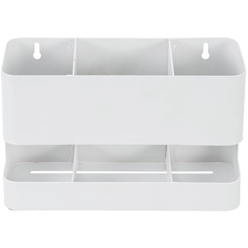 MyGift Wall Mounted Hair Tool Organizer with 3 Slots, White Metal - color: White, size: 3 Slots
