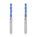 1/8" Solid Carbide Drill Bits, 2Pcs Carbide Drill Bit Set with Blue Nano Coating, Metal Drill Bit Set for Hardened Steel Cast Iron Alloy Copper, High Precision CNC Drilling Tool Preferred Choice - size: 1/8 in