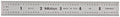 Mitutoyo 182-101, Steel Rule, 6" (4R), (1/8, 1/16, 1/32, 1/64"), 3/64" Thick X 3/4" Wide, Satin Chrome Finish Tempered Stainless Steel, Clear