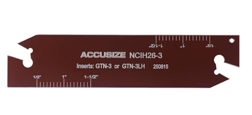 Accusize CNC/Manual Lathe Parting Blade, NCIH26-3, for GTN-3 Inserts - size: For GTN-3 Inserts; Width: 0.118", style: Height: 0.998"