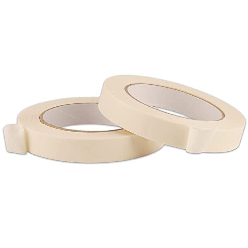 Lichamp Masking Tape 3/4 inch, 2 Pack General Purpose Masking Tape, White Tapes for Painting, Arts, Crafts, 3/4 inch x 55 Yards x 2 Rolls (110 Total Yards)
